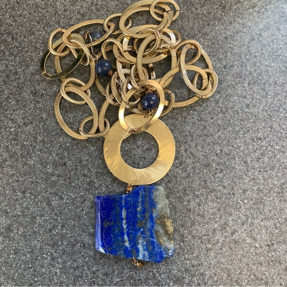 Large Lapis Lazuli Statement Necklace - Picture 2 of 6